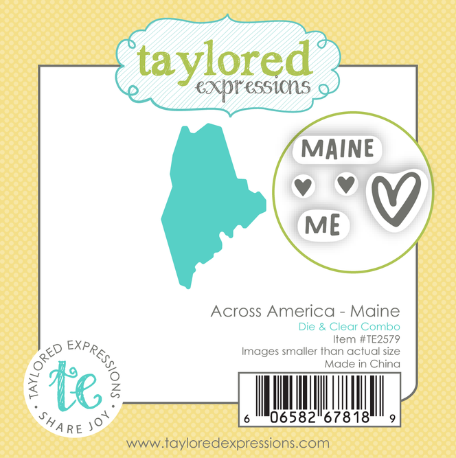 Graphic of Across America - Maine Die & Clear Stamp Combo which is used for papercrafting.