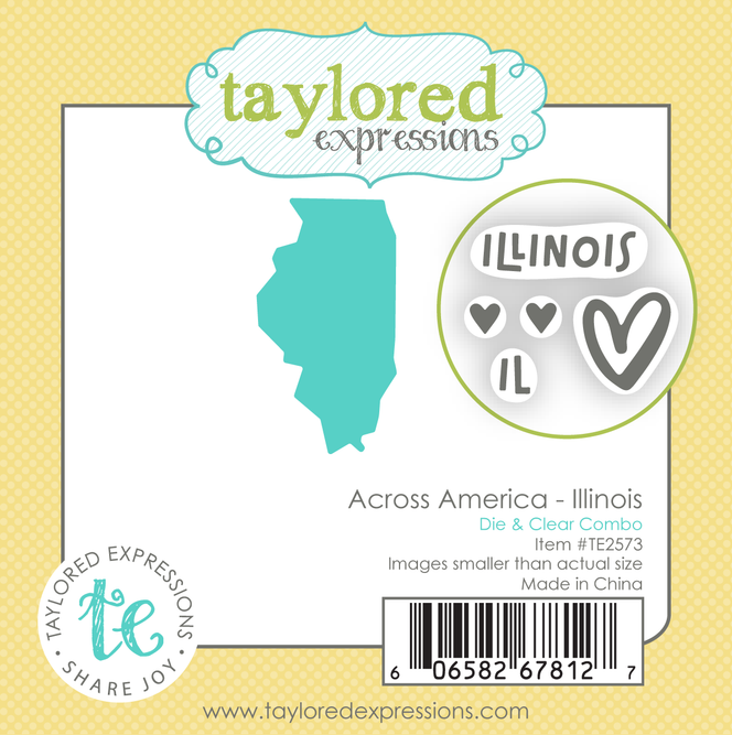 Graphic of Across America - Illinois Die & Clear Stamp Combo which is used for papercrafting.