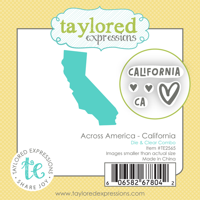 Graphic of Across America - California Die & Clear Stamp Combo used for papercrafting.