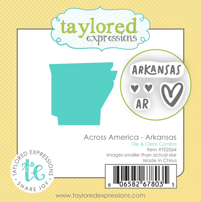Graphic Across America - Arkansas Die & Clear Stamp Combo used for papercrafting.