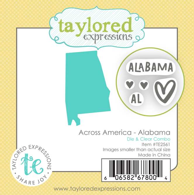 Graphic of Across America - Alabama Die & Clear Stamp Combo which is used for papercrafting.