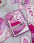 Handmade greeting tag with party hat on it and let's celebrate sentiment on it.