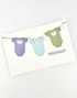Handmade greeting card with onesies on it and you're going to be amazing parents sentiment on it.