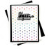 Handmade greeting card with dots on it and happy birthday sentiment on it.