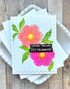Handmade greeting card with flowers on it and wishing you well, love you bunches sentiment on it,