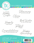 Graphic of Lifetime of Love Stamp Set which includes sentiment for papercrafting.