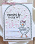 Handmade greeting card with goose on it and waddling by to say hi sentiment on it.