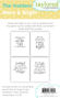 Graphic of The Insiders - Berry & Bright which includes 3 each of 4 sentiments on sugar cube cardstock used for papercrafting.