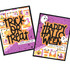 Two handmade greeting cards with halloween sentiments on each.