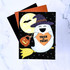 Handmade greeting card with ghost on it and trick or treat sentiment on it.
