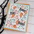 Handmade greeting card with ghosts on it and eek and boo sentiment on it.
