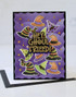Handmade greeting card with witches hat on it and hey, ghoul friend sentiment on it.