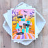 Handmade greeting card with haunted house on it and boo! eek! sentiment on it.