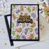 Handmade greeting card with ghosts on it and happy haunting sentiment on it.