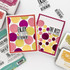 Two handmade greeting cards with circles on each and different sentiments on both regarding retirement.