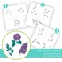 Graphic of Just Because Blooms Coloring Stencil which includes flowers for papercrafting.