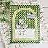 Handmade greeting card with Christmas Goose on it and season's greeting sentiment on it.