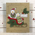 Handmade greeting card with Christmas Goose on it and season's greetings sentiment on it.