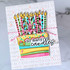 Handmade greeting card with cake on it and so many candles sentiment on it.