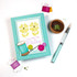 Handmade greeting card with flowers on it and thread and needle with love you to pieces sentiment on it.