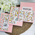 Three handmade greeting cards with leaves on it and different just because sentiments on each.