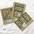 Three handmade greeting cards with leaves on all of them with fall and greeting sentiments on each.