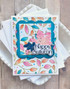 Handmade greeting card with leaves on it and happy autumn sentiment on it.