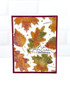 Handmade greeting card with leaves on it and Autumn Blessings sentiment on it.