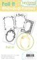 Taylored Expressions Foil It - Whimsical Frames packaging featuring four decorative frame designs with scalloped edges, bows, and playful borders for metallic foiling.