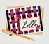 Handmade greeting card with flowers on it and hello sentiment on it.