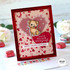 Handmade greeting card with a dog on it and happy Valentine's Day sentiment on it.