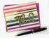 Handmade greeting card with stripes on it and thanks sentiment on it.