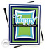 Handmade greeting card with borders on it and happy belated birthday greetings sentiment on it.