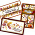 Three handmade greeting cards with fall leaves on each with fall sentiments on all of them. Three handmade greeting cards with fall leaves on each with fall sentiments on all of them.