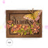 Handmade greeting card with butterfly on it and thanks sentiment on it.
