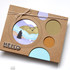 Handmade greeting card with circle on it with a tree and hello sentiment on it.