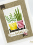 Handmade greeting card with two plants on it and love grows here sentiment on it.
