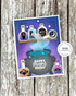 Handmade greeting card with potions in it and happy fright night sentiment on it.