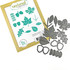 Graphic of Garden Variety - Fall set with steel die next to packaging to see what it looks like for papercrafting.