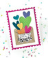 Handmade greeting card with hearts on it and I love you with all my hearts sentiment on it with dots in background.
