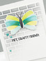 Handmade greeting card with butterfly on it and hey, crafty friend sentiment on it.