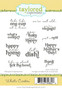 Graphic of What's Cookin' Stamp Set that includes different sentiments used for cooking and baking for papercrafting.