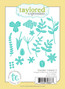 Graphic of Garden Variety 2 Steel Die that cuts stems, centers, and petals of flowers for paper crafting.