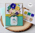 Handmade greeting card with flowers in a jar and hello friend, happy birthday sentiments on it.