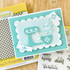 Handmade greeting card with mixer on it and bowl with you bake me happy sentiment on it.