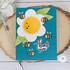 Handmade greeting card of bumble bees on a flower and thank you sentiment on it.