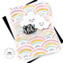 Handmade greeting card with rainbow and clouds on it and big hugs sentiment on it.