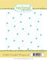 Graphic of Dotted Snowfall Background which is a red rubber stamp with dots and snowflakes on it for papercrafting.