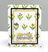 Handmade greeting card with flowers on it and with sympathy sentiment on it.