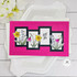 Handmade greeting card with four frames and flowers in them with just for you sentiment on it. Handmade greeting card with four frames and flowers in them with just for you sentiment on it.